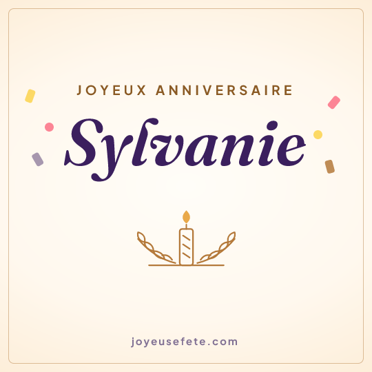 Image carrée « Joyeux anniversaire Sylvanie » pour WhatsApp