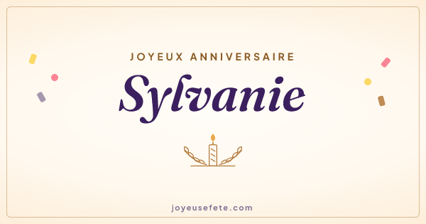 Image « Joyeux anniversaire Sylvanie » au format large