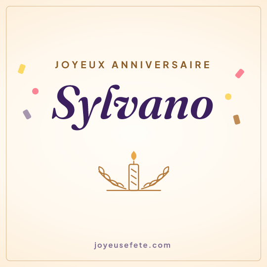 Image carrée « Joyeux anniversaire Sylvano » pour WhatsApp