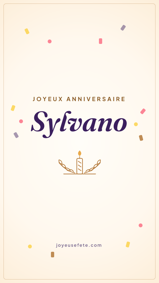 Image « Joyeux anniversaire Sylvano » au format story