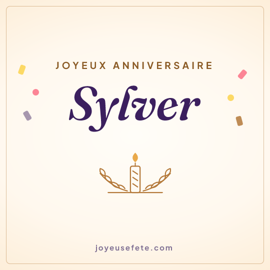 Image carrée « Joyeux anniversaire Sylver » pour WhatsApp