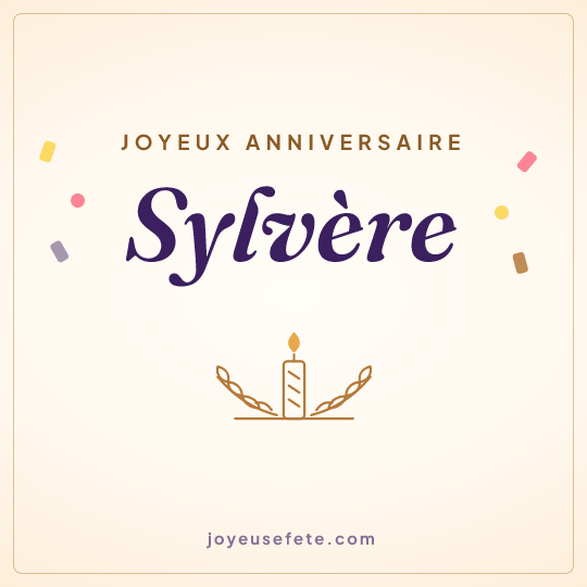 Image carrée « Joyeux anniversaire Sylvere » pour WhatsApp
