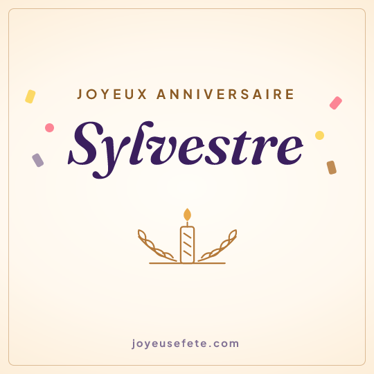 Image carrée « Joyeux anniversaire Sylvestre » pour WhatsApp