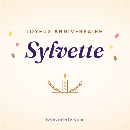 Image carrée « Joyeux anniversaire Sylvette » pour WhatsApp