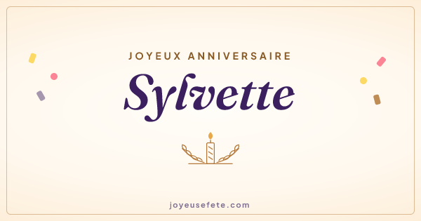 Image « Joyeux anniversaire Sylvette » au format large