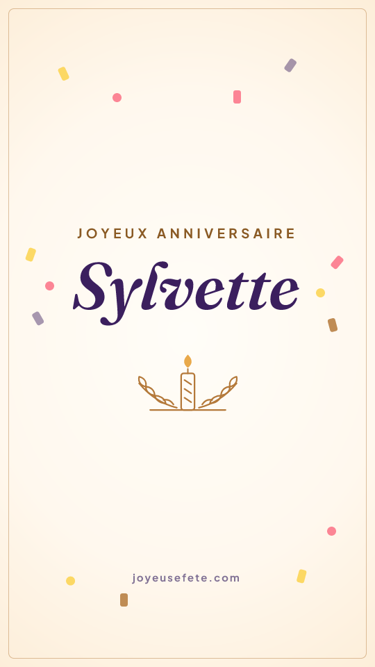 Image « Joyeux anniversaire Sylvette » au format story