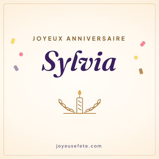 Image carrée « Joyeux anniversaire Sylvia » pour WhatsApp