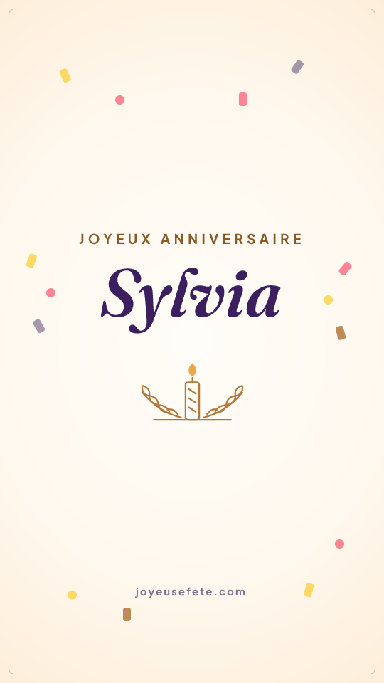 Image « Joyeux anniversaire Sylvia » au format story