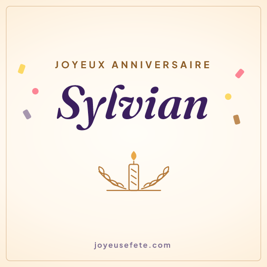 Image carrée « Joyeux anniversaire Sylvian » pour WhatsApp