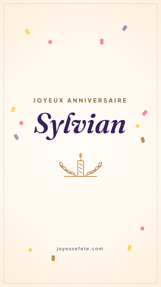 Image « Joyeux anniversaire Sylvian » au format story