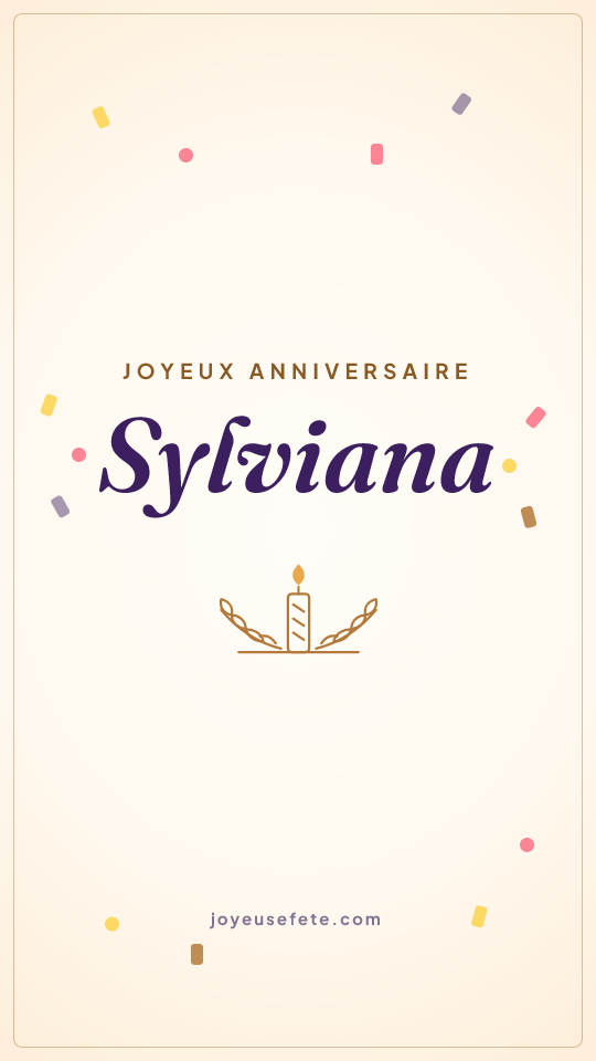 Image « Joyeux anniversaire Sylviana » au format story