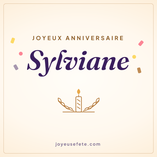Image carrée « Joyeux anniversaire Sylviane » pour WhatsApp