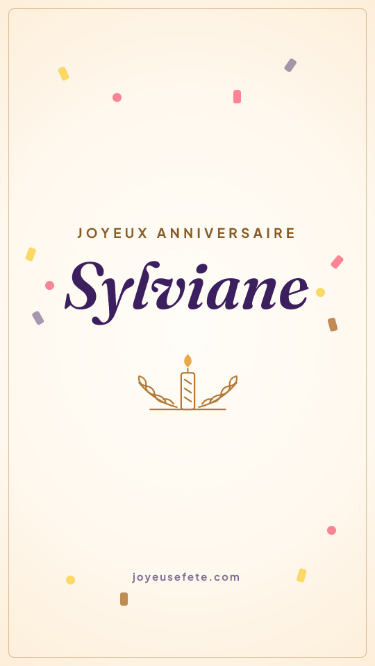 Image « Joyeux anniversaire Sylviane » au format story