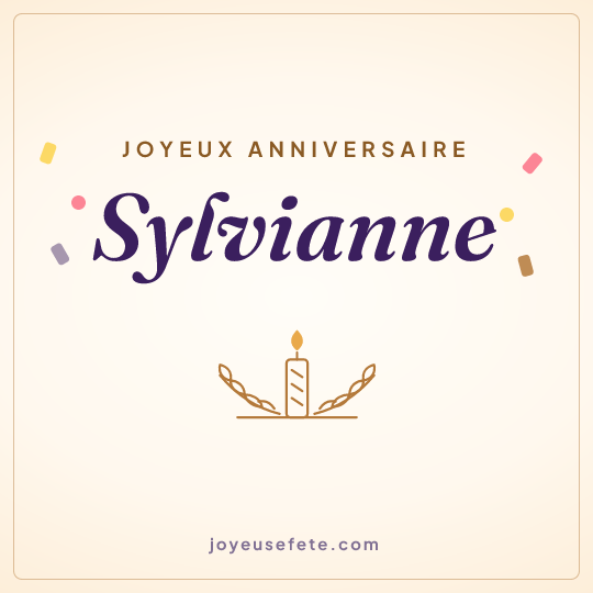 Image carrée « Joyeux anniversaire Sylvianne » pour WhatsApp