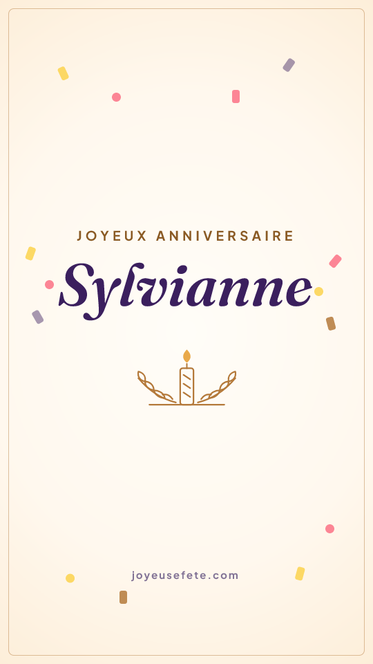 Image « Joyeux anniversaire Sylvianne » au format story