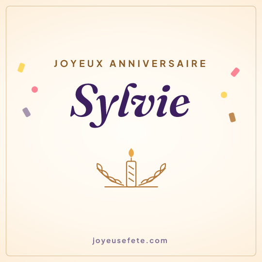 Image carrée « Joyeux anniversaire Sylvie » pour WhatsApp