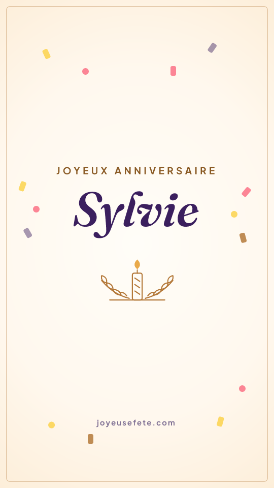 Image « Joyeux anniversaire Sylvie » au format story