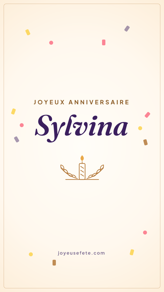 Image « Joyeux anniversaire Sylvina » au format story