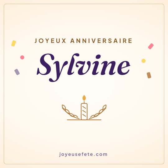 Image carrée « Joyeux anniversaire Sylvine » pour WhatsApp