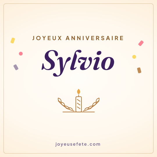 Image carrée « Joyeux anniversaire Sylvio » pour WhatsApp