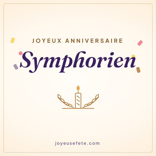 Image carrée « Joyeux anniversaire Symphorien » pour WhatsApp