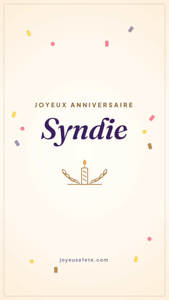 Image « Joyeux anniversaire Syndie » au format story