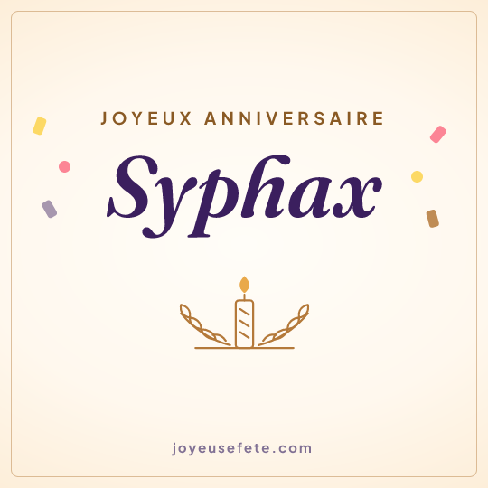 Image carrée « Joyeux anniversaire Syphax » pour WhatsApp