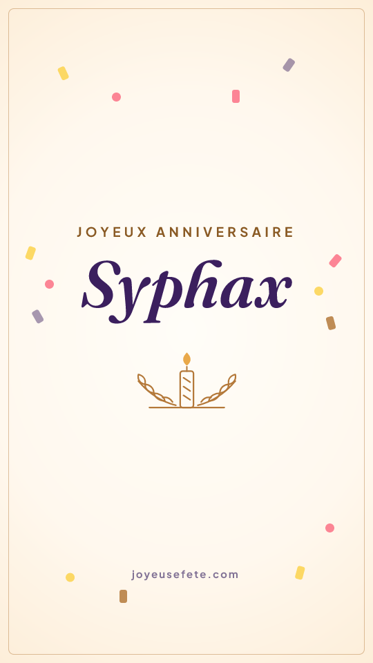 Image « Joyeux anniversaire Syphax » au format story