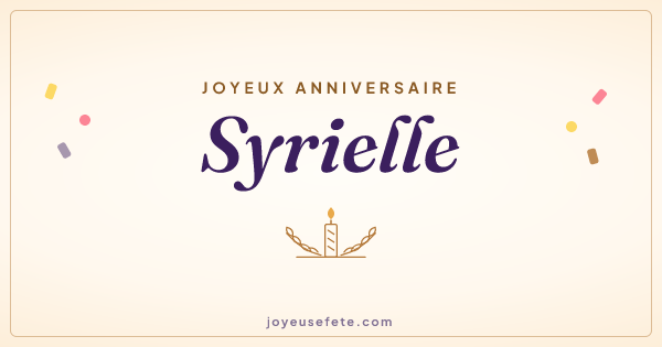Image « Joyeux anniversaire Syrielle » au format large
