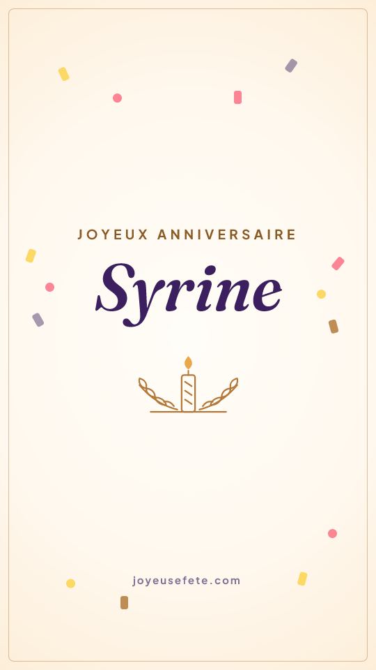 Image « Joyeux anniversaire Syrine » au format story