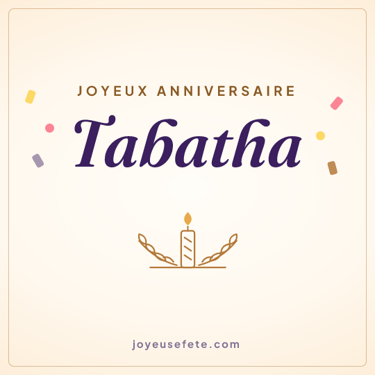 Image carrée « Joyeux anniversaire Tabatha » pour WhatsApp