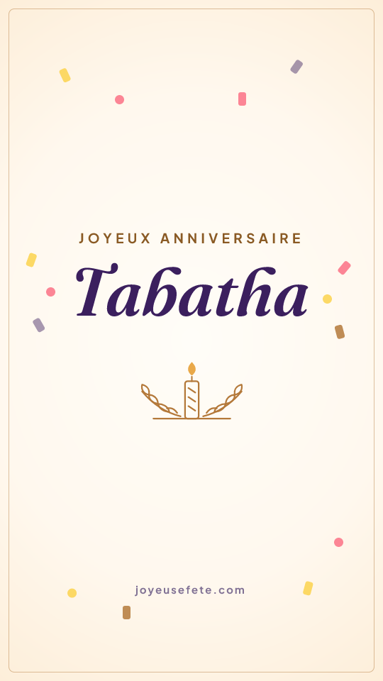 Image « Joyeux anniversaire Tabatha » au format story
