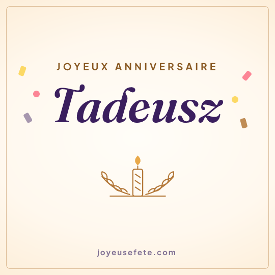 Image carrée « Joyeux anniversaire Tadeusz » pour WhatsApp