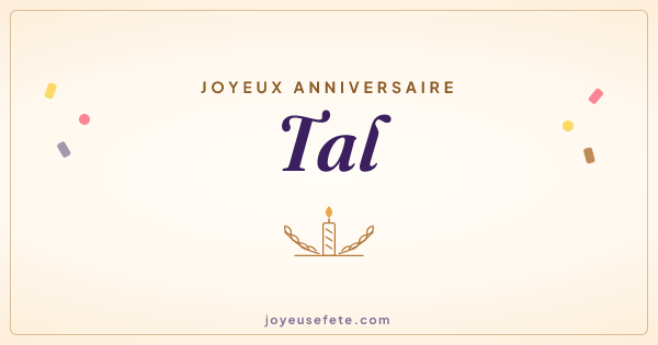 Image « Joyeux anniversaire Tal » au format large