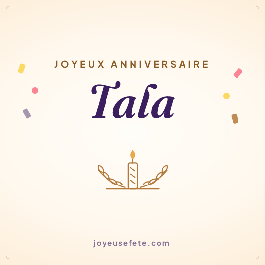 Image carrée « Joyeux anniversaire Tala » pour WhatsApp