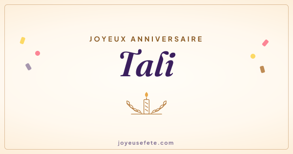 Image « Joyeux anniversaire Tali » au format large