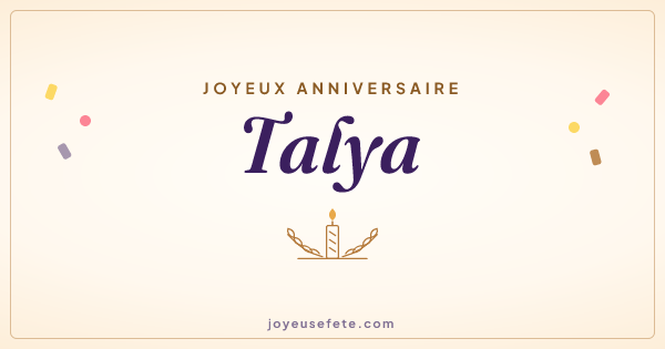 Image « Joyeux anniversaire Talya » au format large