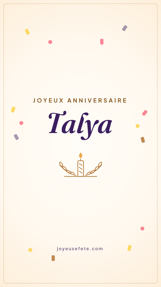 Image « Joyeux anniversaire Talya » au format story