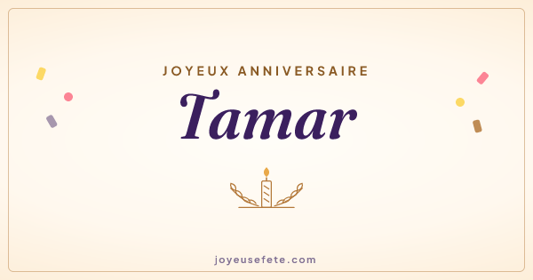 Image « Joyeux anniversaire Tamar » au format large