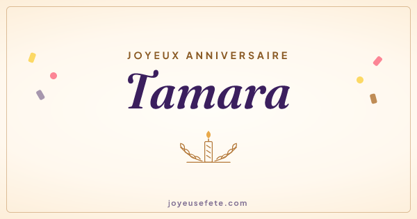 Image « Joyeux anniversaire Tamara » au format large