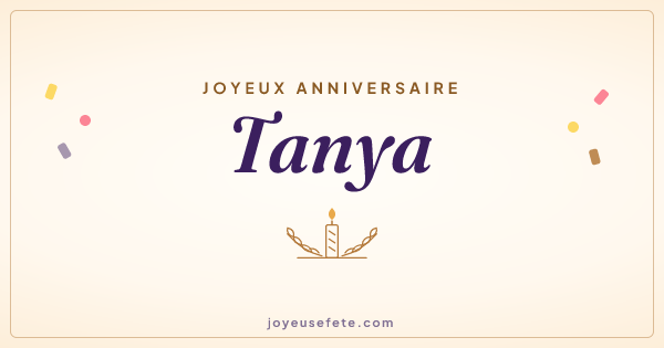Image « Joyeux anniversaire Tanya » au format large