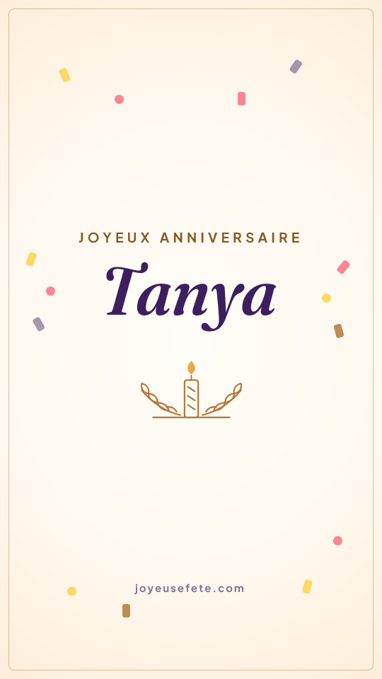 Image « Joyeux anniversaire Tanya » au format story