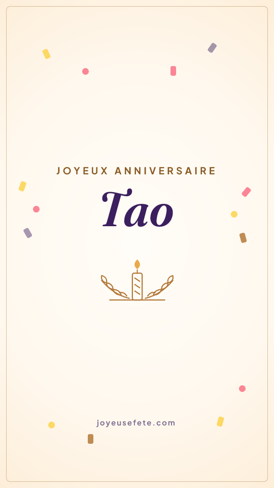 Image « Joyeux anniversaire Tao » au format story