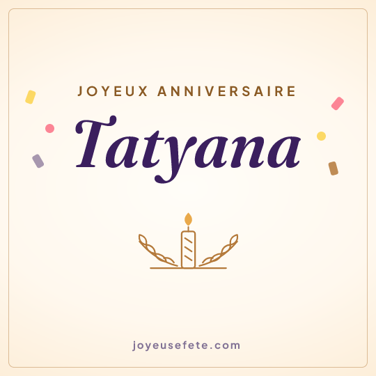 Image carrée « Joyeux anniversaire Tatyana » pour WhatsApp