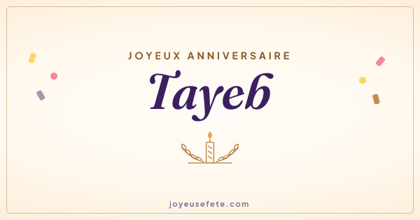Image « Joyeux anniversaire Tayeb » au format large