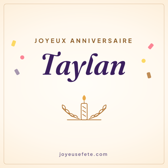 Image carrée « Joyeux anniversaire Taylan » pour WhatsApp