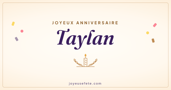 Image « Joyeux anniversaire Taylan » au format large