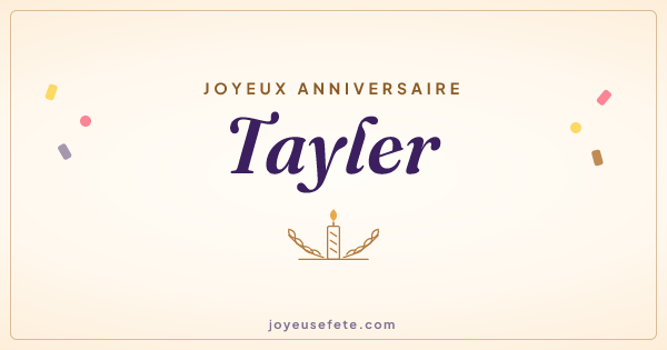 Image « Joyeux anniversaire Tayler » au format large