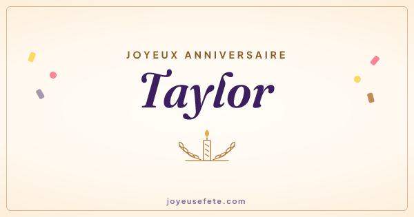 Image « Joyeux anniversaire Taylor » au format large