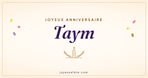 Image « Joyeux anniversaire Taym » au format large